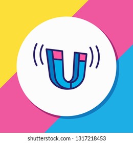 Vector illustration of physics icon colored line. Beautiful hobby element also can be used as magnet icon element.