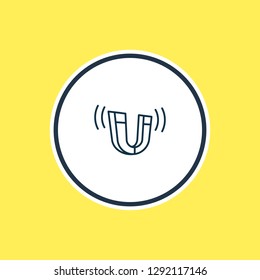 Vector illustration of physics icon line. Beautiful activities element also can be used as magnet icon element.