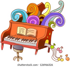 A vector illustration of a piano