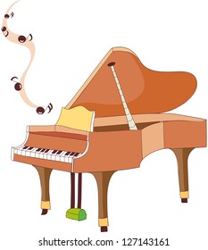 A vector illustration of a piano