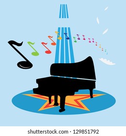 Vector illustration of a piano