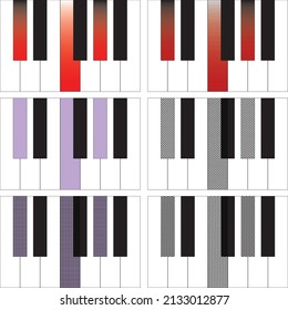 vector illustration of piano chords and keys