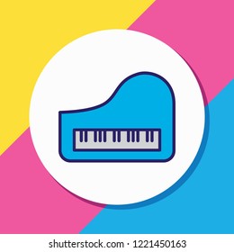 Vector illustration of piano icon colored line. Beautiful entertainment element also can be used as octave icon element.