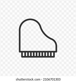 Vector illustration of piano icon in dark color and transparent background(png).