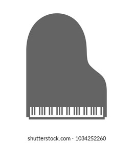 Vector illustration of piano isolated on a white background. Black and white. Piano, musical instrument in flat style.