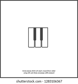 Vector illustration piano key icon on white isolated background.  Layers grouped for easy editing illustration. For your design.
