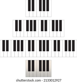 ilustración vectorial de coros de teclas de piano