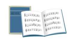 Vector Illustration, Piano Lesson Book
