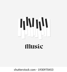 Vector illustration of piano musical instrument logo design, world music day celebration