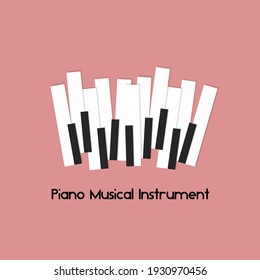 Vector illustration of piano musical instrument logo design, world music day celebration