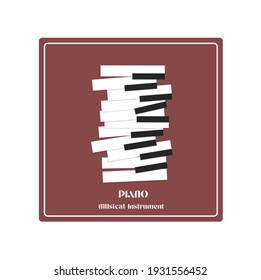 Vector illustration of piano musical instrument logo design, world music day celebration
