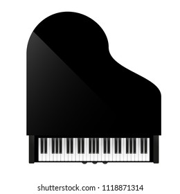 Vector illustration. Piano. Top view.