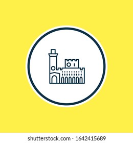 Vector illustration of piazza del campo icon line. Beautiful tourism element also can be used as italian town icon element.