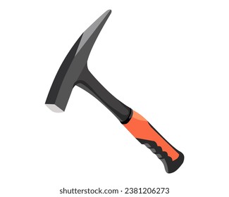 Vector Illustration pick hammer isolated on white background. Carpentry hand tools.