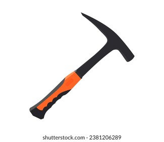 Vector Illustration pick hammer isolated on white background. Carpentry hand tools.