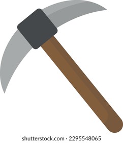 Vector illustration of a pickaxe, archeology. Ice ax. Mountaineering.