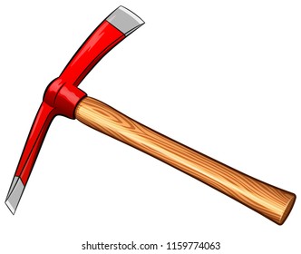 Vector illustration of pickaxe on white background