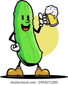 Vector illustration a pickle msacot clipart