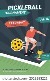 A vector illustration of Pickleball Tournamen Poster Banner