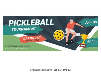 Eine Vektorgrafik von Pickleball Tournamen Poster Banner