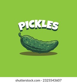 vector illustration of pickles or cucumber premium