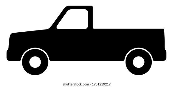 Vector illustration of a pickup passenger car silhouette.