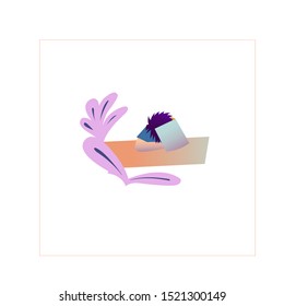vector illustration. a picture of a child sleeping under a book. illustration design for the web