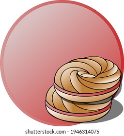 Vector illustration, a picture of donuts with a blank space for the text