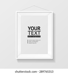 Vector illustration picture frame A4 white with space for your text   