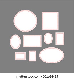 Vector illustration: Picture frames or art gallery on vintage wall.