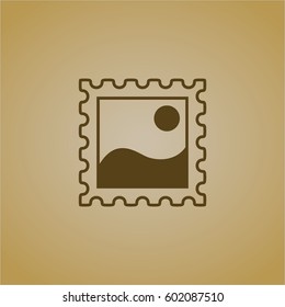 Vector illustration of picture icon vector in green.
