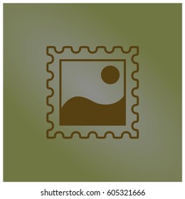Ilustración vectorial del icono Imagen en color marrón

