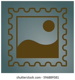 Ilustración vectorial Icono del vector de imagen o icono del símbolo en marrón

