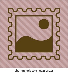 Vector Illustration of Picture symbol in brown color
