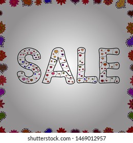 Vector illustration. Picture in white, black and red colors. Seamless. Fall sale banner design, special offer for online shopping. Lettering.