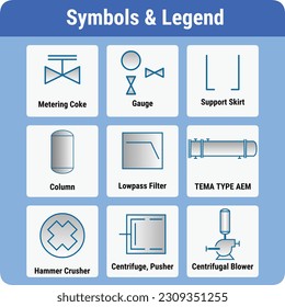 Vector Illustration for PID Symbols Legends