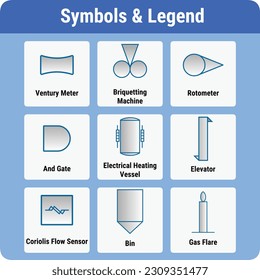 Vector Illustration for PID Symbols Legends