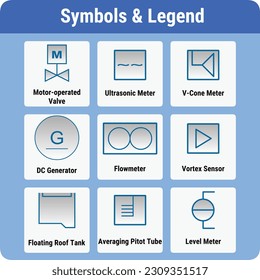 Vector Illustration for PID Symbols Legends