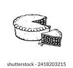 Vector illustration of a pie