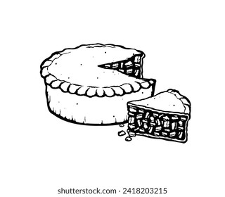 Vector illustration of a pie svg