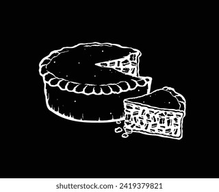 Vector illustration of a pie