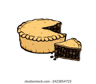 Vector illustration of a pie
