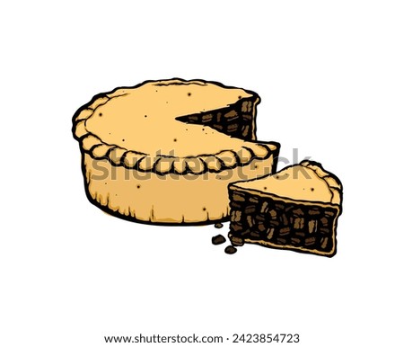 Vector illustration of a pie