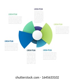 Vector Illustration Of Pie Chart. Data Visualisation Circle Chart. Circle Flow Diagram. Step Process. Business Graphics. Cycle Process. Perfect For Presentations, Business Reports And Other Graphics.