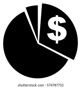 Vector Illustration of Pie Chart Dollar Icon
