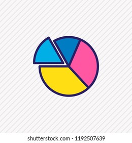 Vector illustration of pie chart icon colored line. Beautiful business element also can be used as circle graph icon element.