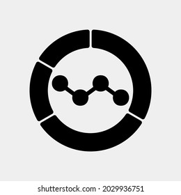 Vector illustration of pie chart icon in solid style for any projects, use for website mobile app presentation