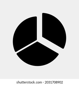 Ilustración vectorial del icono de gráfico circular en estilo sólido para cualquier proyecto, uso para presentación de aplicación móvil del sitio web