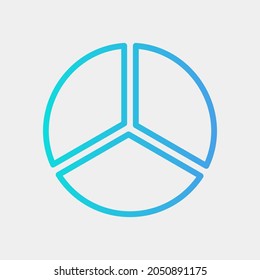 Vector illustration of pie chart icon in gradient style for any projects, use for website mobile app presentation