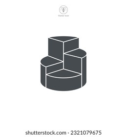 A vector illustration of a pie chart icon, representing data, statistics, or analysis. Ideal for indicating surveys, percentages, or business reports